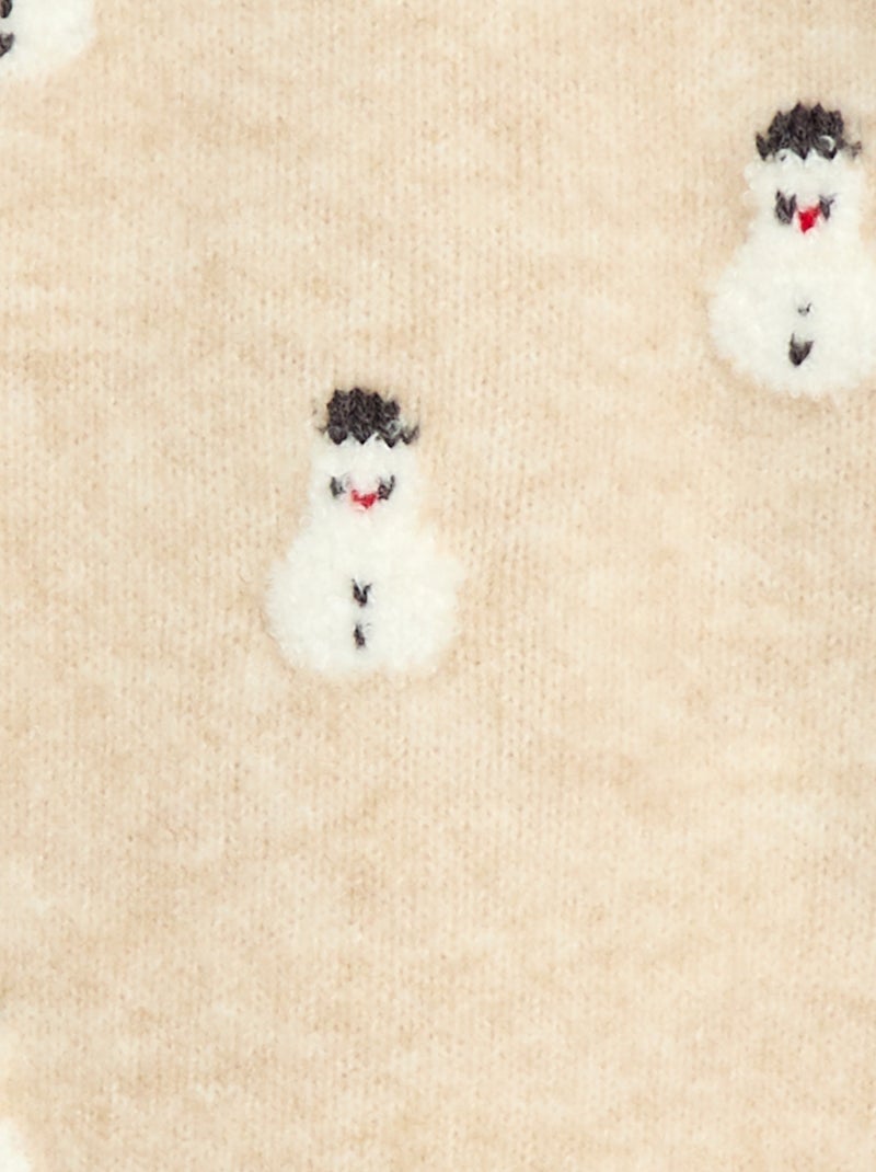 Jersey Navideño Suave Animado Fantasía Beige - Kiabi