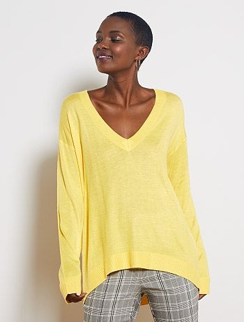 Jersey oversize con escote de pico - Kiabi