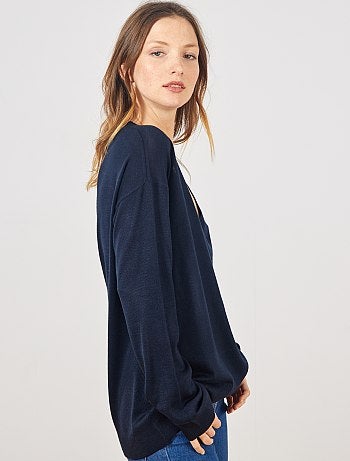 Jersey oversize con escote de pico - Kiabi