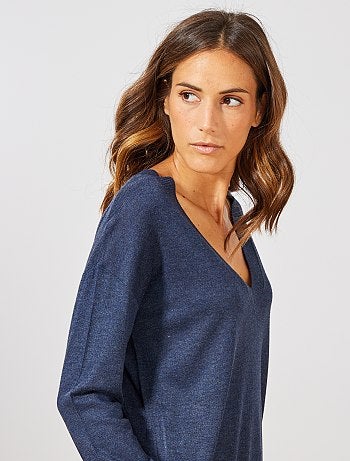 Jersey oversize con escote de pico - Kiabi