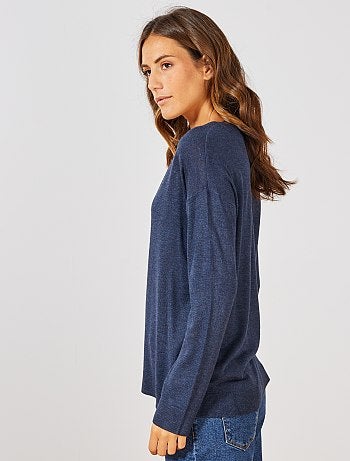 Jersey oversize con escote de pico - Kiabi