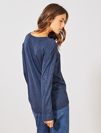 Jersey oversize con escote de pico - Kiabi
