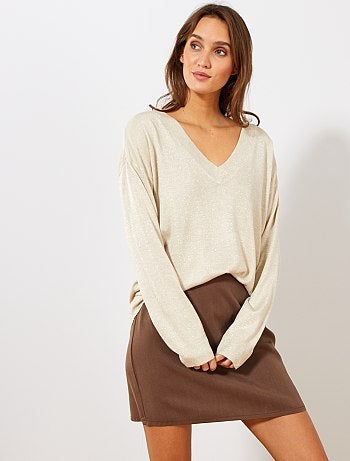 Jersey oversize con escote de pico - Kiabi