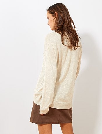 Jersey oversize con escote de pico - Kiabi
