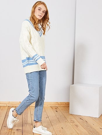 Jersey oversize con escote de pico - Kiabi