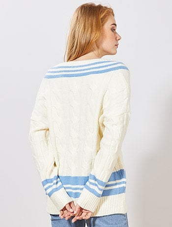 Jersey oversize con escote de pico - Kiabi