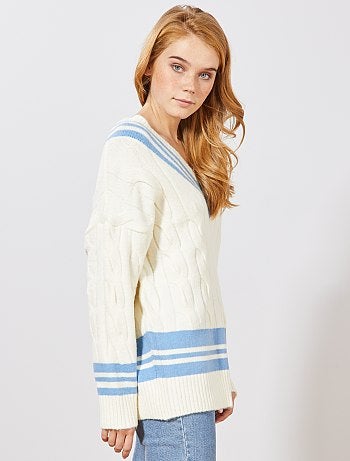 Jersey oversize con escote de pico - Kiabi