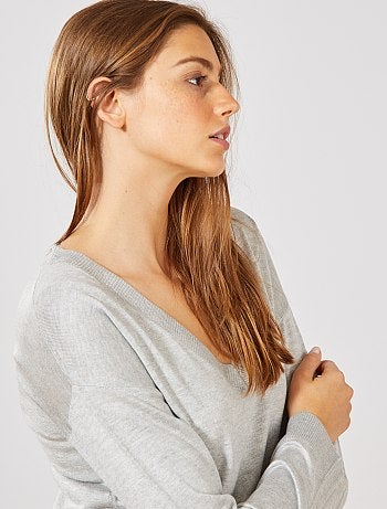 Jersey oversize con escote de pico - Kiabi