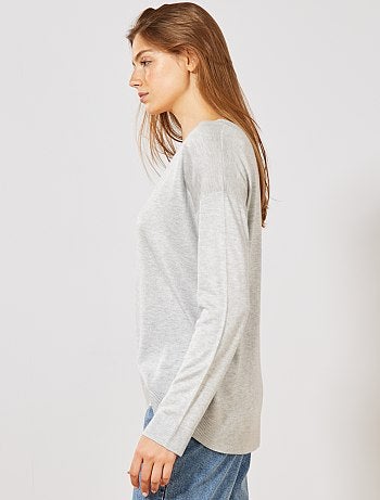 Jersey oversize con escote de pico - Kiabi