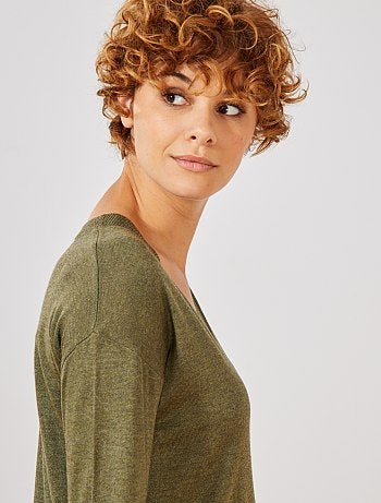 Jersey oversize con escote de pico - Kiabi