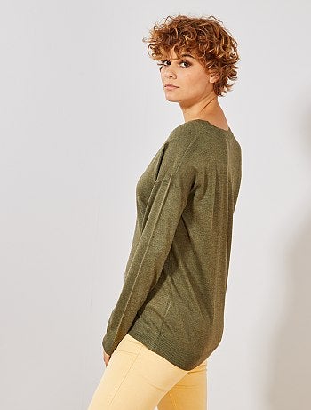 Jersey oversize con escote de pico - Kiabi