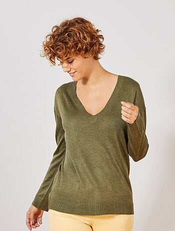 Jersey oversize con escote de pico - Kiabi