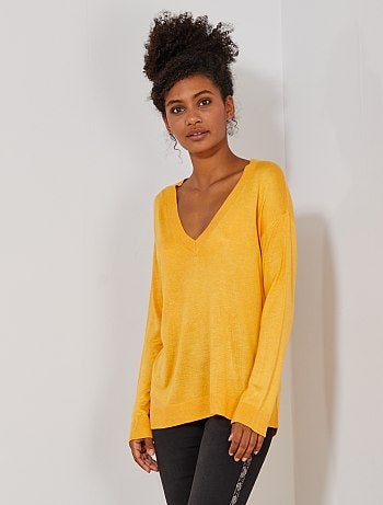 Jersey oversize con escote de pico - Kiabi