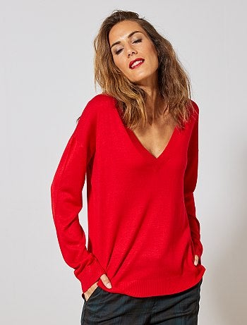 Jersey oversize con escote de pico - Kiabi