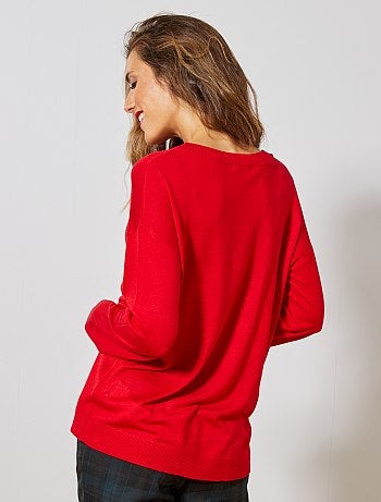 Jersey oversize con escote de pico - Kiabi
