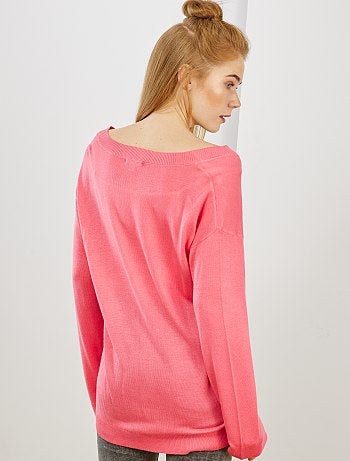 Jersey oversize con escote de pico - Kiabi