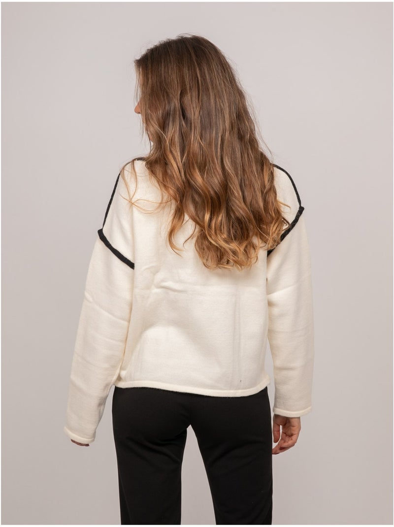 Jersey oversize con mensaje bordado "lucky me" kevisse Blanco - Kiabi