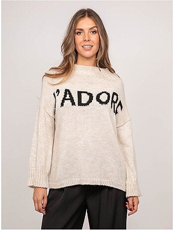 Jersey oversize con mensaje y cuello alto kyline