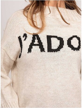 Jersey oversize con mensaje y cuello alto kyline
