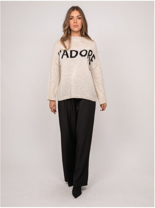 Jersey oversize con mensaje y cuello alto kyline - Kiabi Jersey oversize con mensaje y cuello alto kyline - Kiabi
