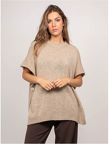 Jersey oversize de manga corta de punto grueso kireve