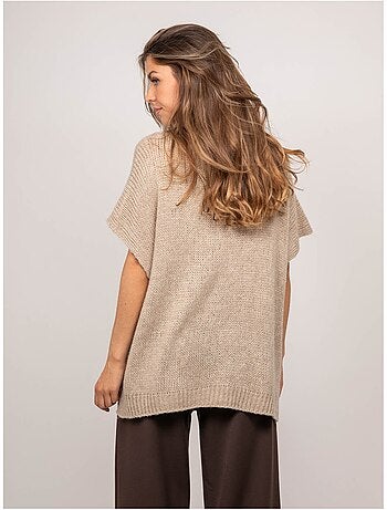 Jersey oversize de manga corta de punto grueso kireve
