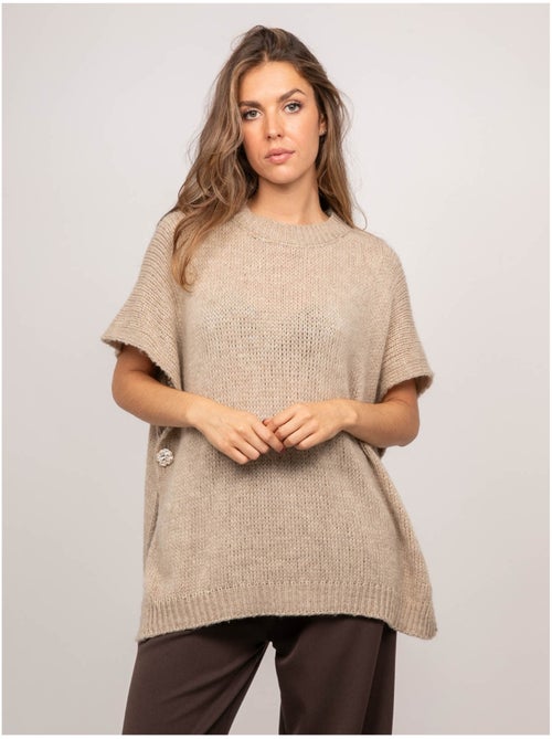 Jersey oversize de manga corta de punto grueso kireve - Kiabi Jersey oversize de manga corta de punto grueso kireve - Kiabi