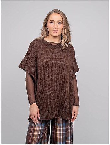 Jersey oversize de manga corta de punto grueso kireve