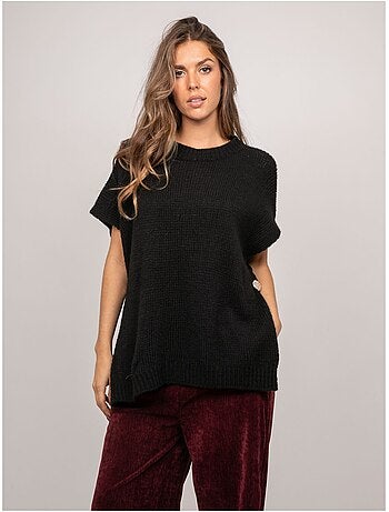 Jersey oversize de manga corta de punto grueso kireve