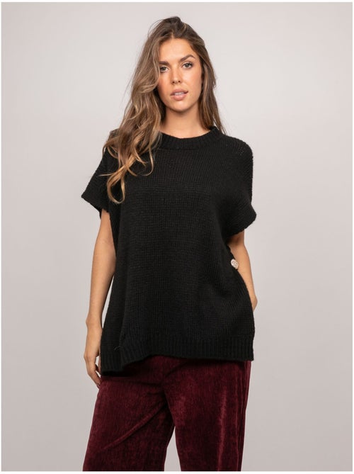 Jersey oversize de manga corta de punto grueso kireve - Kiabi Jersey oversize de manga corta de punto grueso kireve - Kiabi