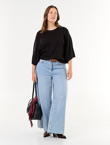 Jersey oversize de punto de manga corta