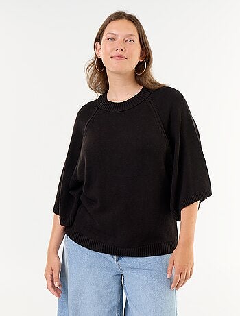 Jersey oversize de punto de manga corta