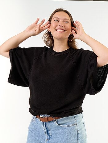 Jersey oversize de punto de manga corta