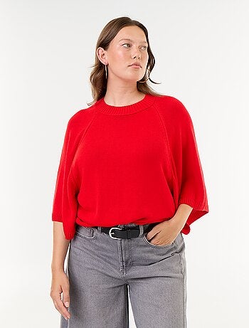 Jersey oversize de punto de manga corta