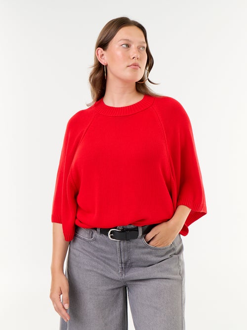 Jersey oversize de punto de manga corta - Kiabi
