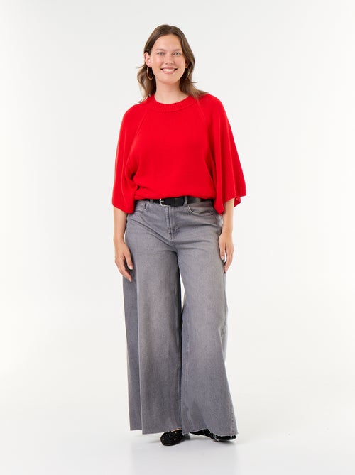 Jersey oversize de punto de manga corta - Kiabi