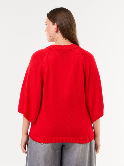 Jersey oversize de punto de manga corta - Kiabi