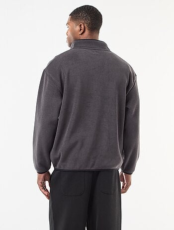 Jersey polar con cuello camionero abotonado