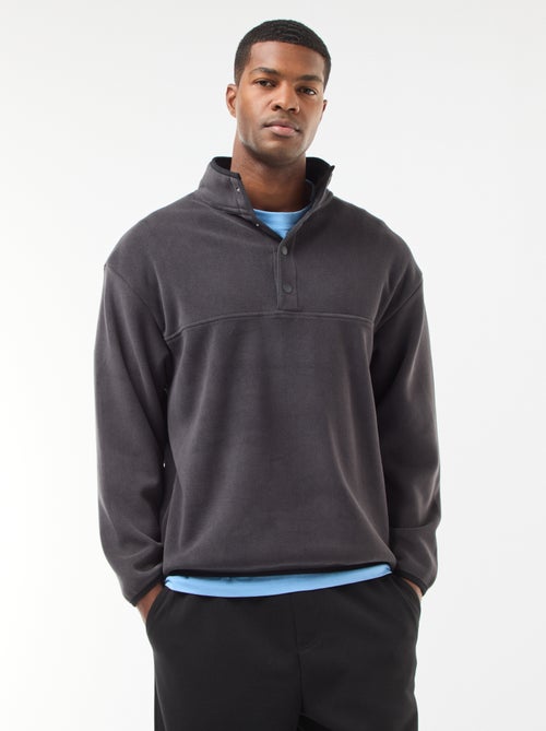 Jersey polar con cuello camionero abotonado - Kiabi
