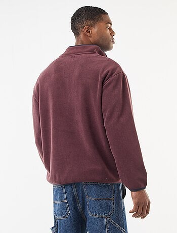 Jersey polar con cuello camionero abotonado