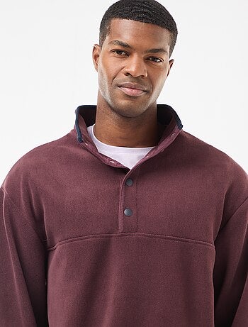 Jersey polar con cuello camionero abotonado