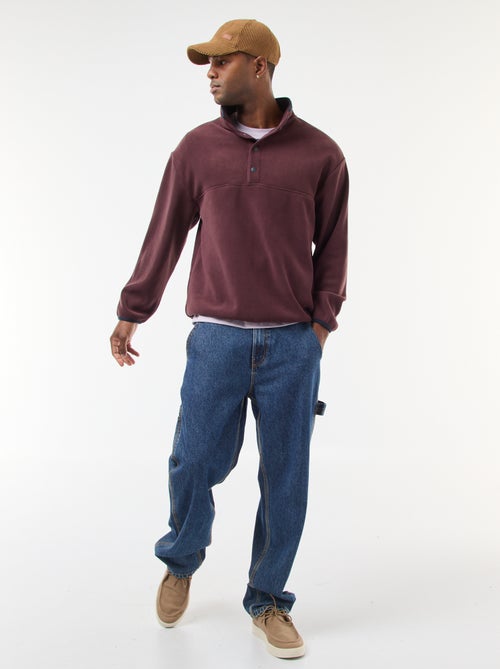 Jersey polar con cuello camionero abotonado - Kiabi