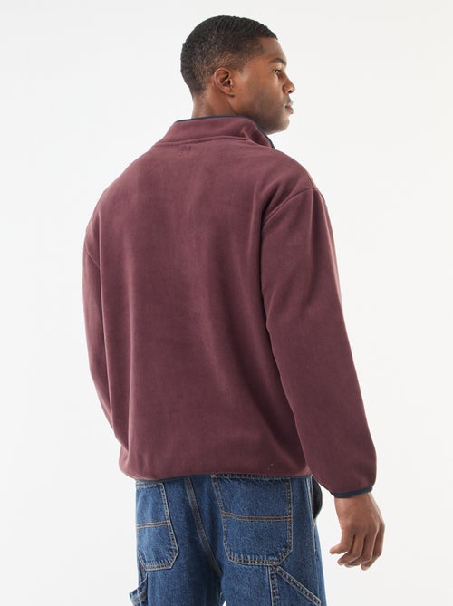 Jersey polar con cuello camionero abotonado - Kiabi