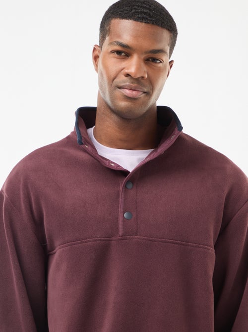 Jersey polar con cuello camionero abotonado - Kiabi