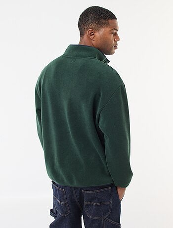 Jersey polar con cuello camionero abotonado