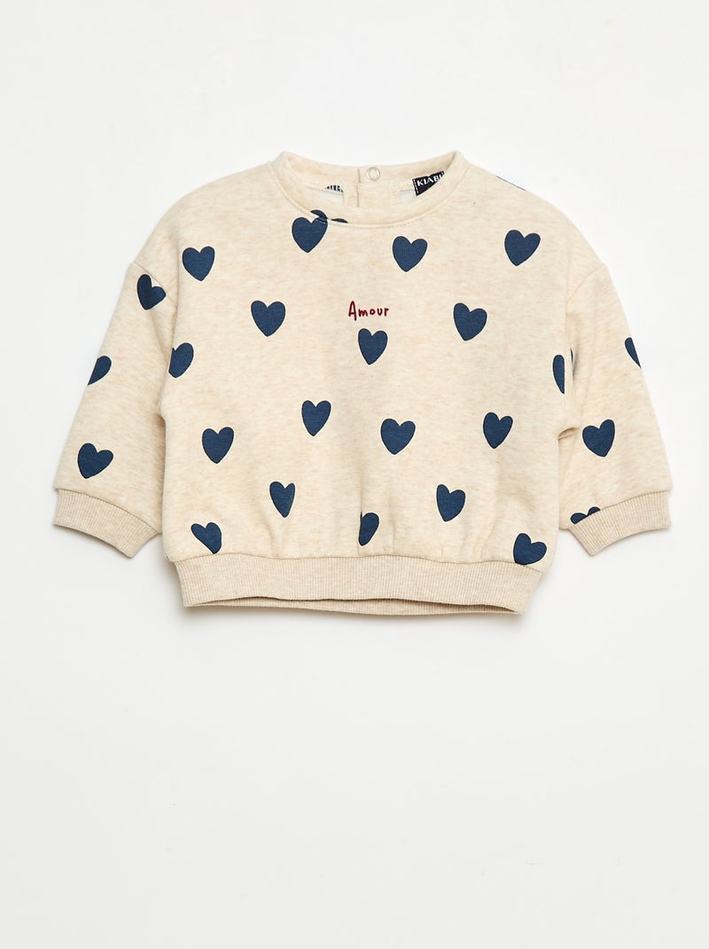 Jersey polar con estampado Beige - Kiabi