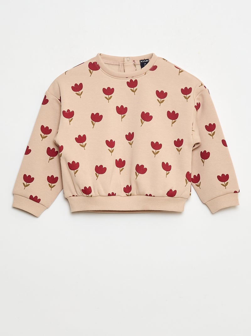 Jersey polar con estampado Beige - Kiabi