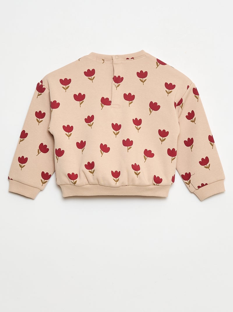 Jersey polar con estampado Beige - Kiabi