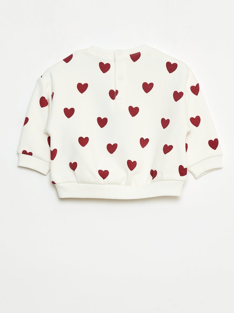Jersey polar con estampado Blanco - Kiabi