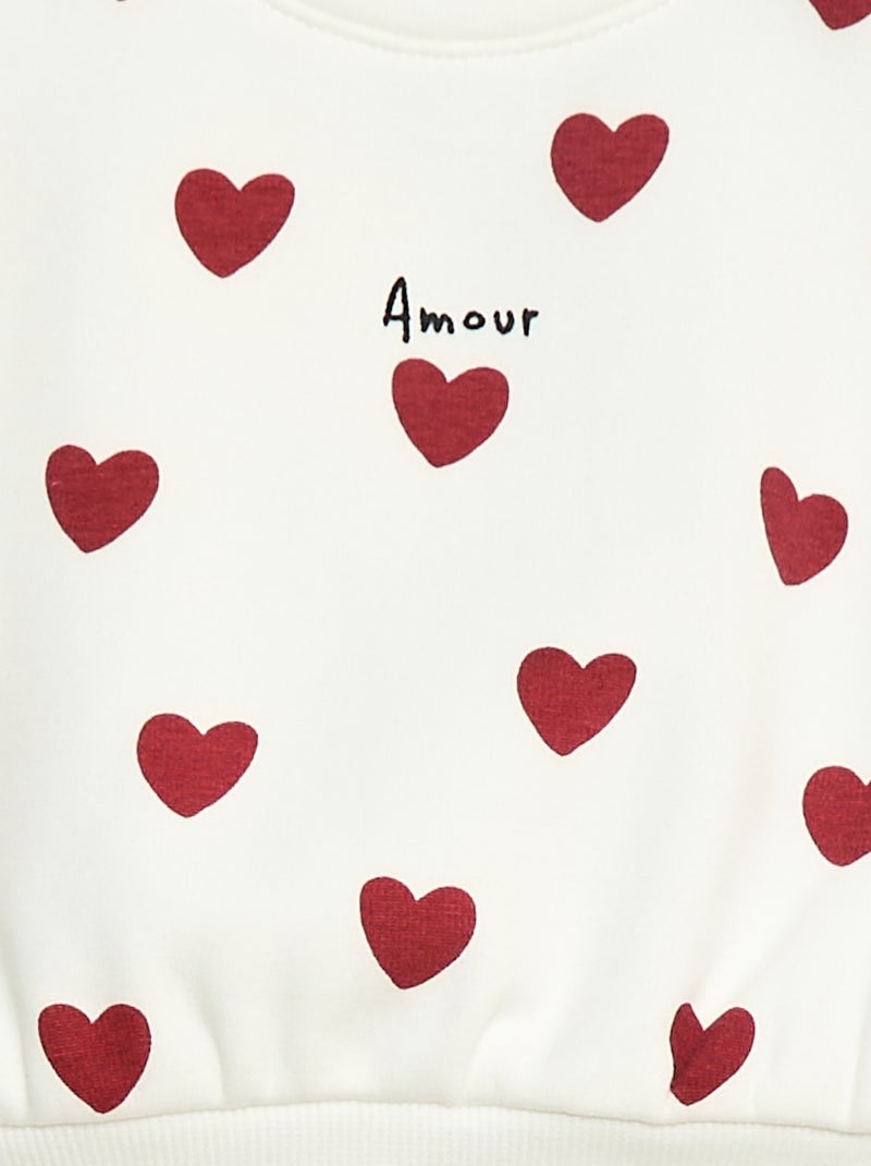 Jersey polar con estampado Blanco - Kiabi